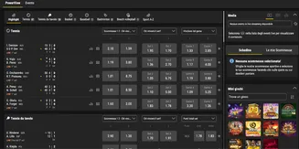 Scommesse live su BWIN: quote in tempo reale per tennis, ping pong e altri sport Sezione scommesse live su BWIN con partite di tennis e tennis da tavolo in corso e quote aggiornate